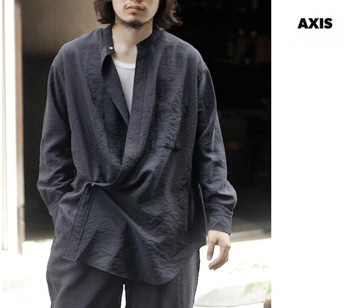【楽天市場】アクシス AXIS 塩縮シルクナイロン オーバーラップ シャツ Salt Shrinking Overlap Shirts ...