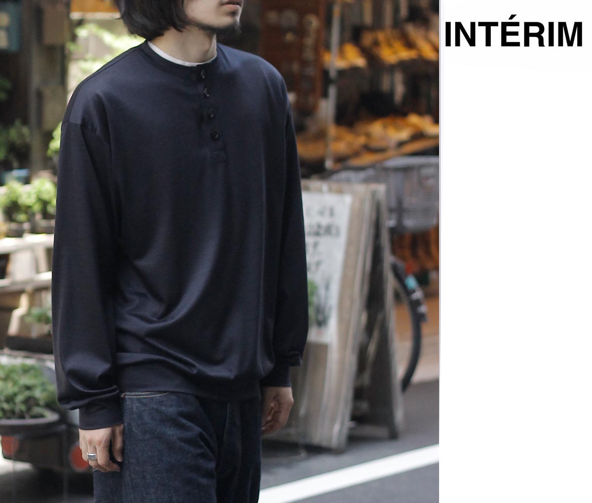 kinema waffle henley neck shirt Mサイズ 新品未使用】kinema waffle henley neck shirt M kinema】waffle