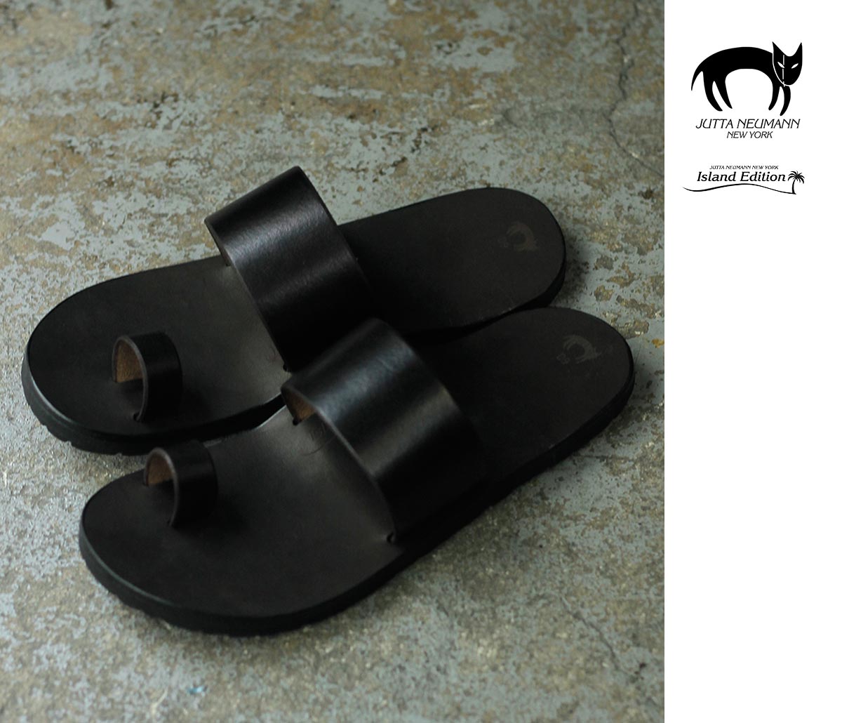 ユッタニューマン JUTTA NEUMANN カイコス なめし革サンダル 黒いこと ラティゴレザー ダークソール Caicos Sandal Black Latigo with ｄark sole  (CAICOS-BK-LATIGO-DS)