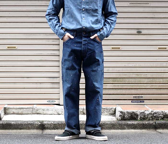 orSlow オアスロウ ペインターパンツ デニム ユーズド加工 ペイント加工 DENIM PAINTER PANTS  (01-5120-P95-PAINT) | アンドフェブ