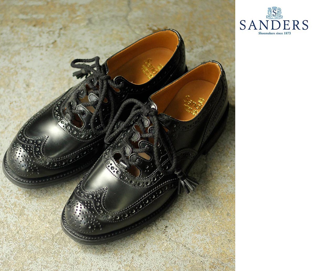 サンダース SANDERS ミリタリー ギリー シューズ MILITARY GHILLIE SHOE MADE IN ENGLAND (SD-1745-BLACK)