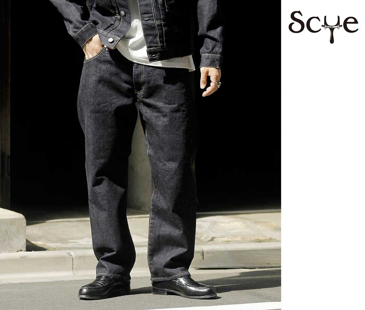 楽天市場】[送料無料]Scye : Selvedge Denim Used Wash Wide Leg Jeans