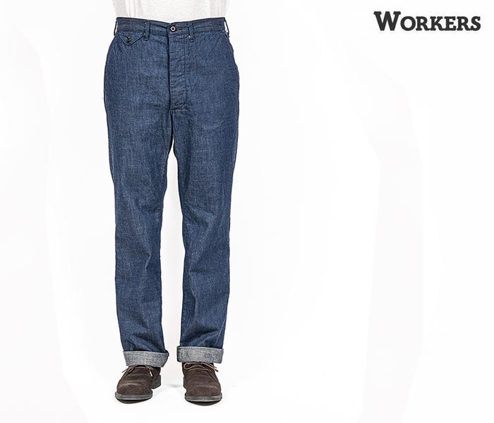 ワーカーズ オフィサートラウザー レギュラーフィット コットンサージ ワーカーズ WORKERS オフィサートラウザーズ レギュラーフィット
