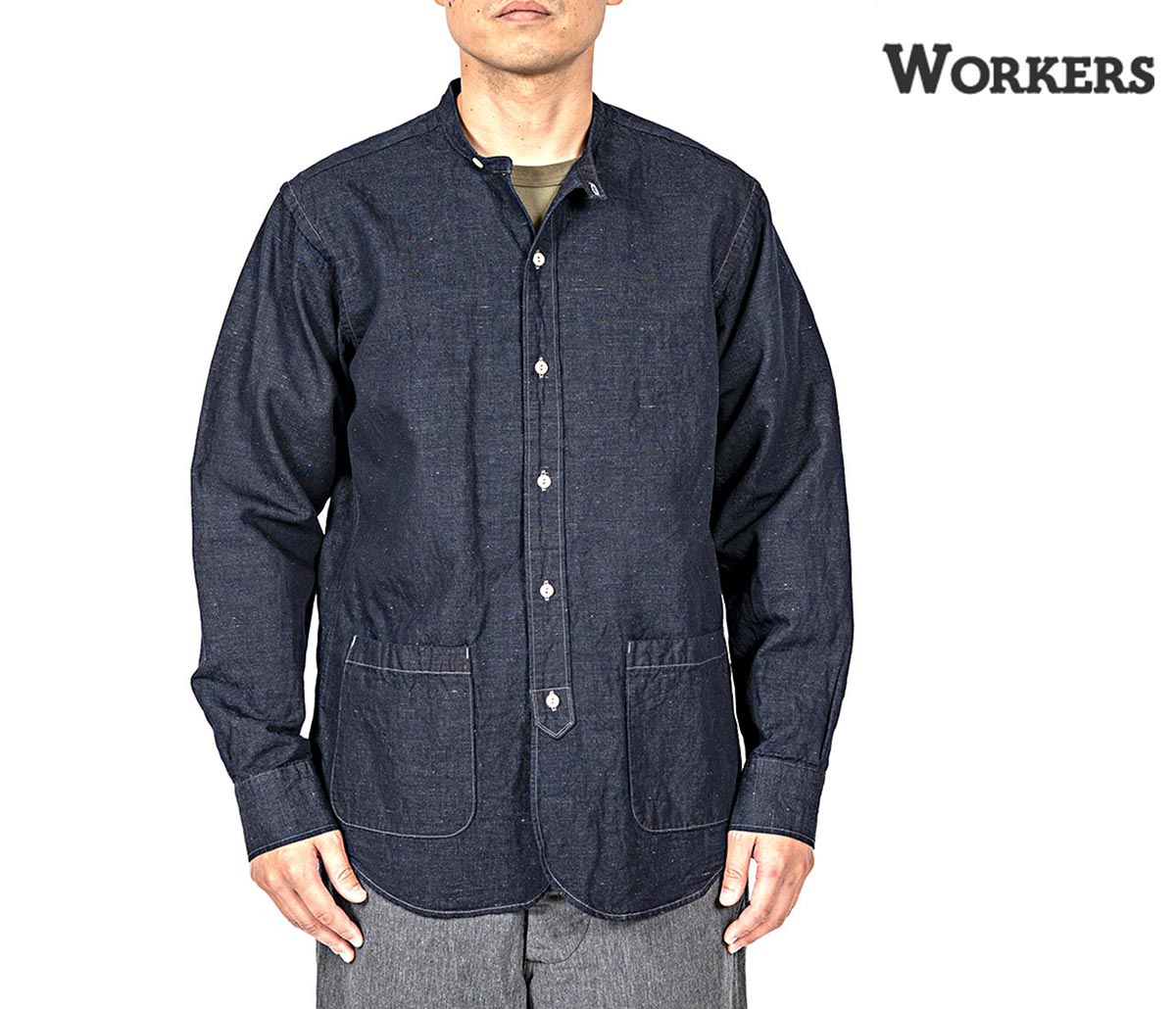 楽天市場】ワーカーズ WORKERS バンドカラーシャツ Band Collar Shirt