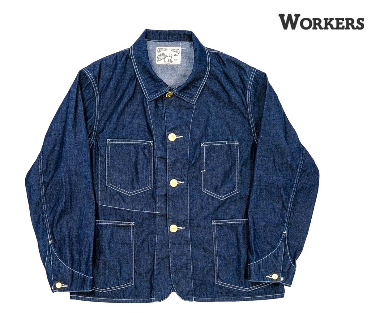 ワーカーズ WORKERS クイーン オブ ザ ロード ジャケット QUEEN OF THE ROAD Jacket 8 oz Indigo Denim/9 oz Brown Duck (2603-QOFRJKT)