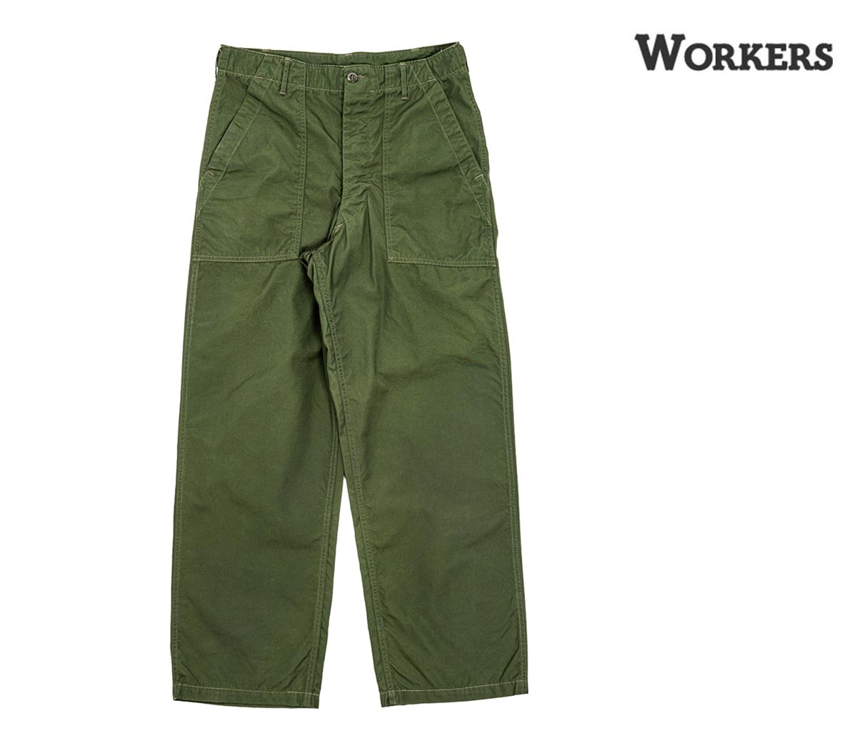 予約商品(お届け予定 5月頃以降) ワーカーズ WORKERS ODポプリン ベイカーパンツ MIL-838Dトレース Baker Pants, Trace MIL-838-D 6oz OD Poplin　(2605-MIL838-OP) 18,700円