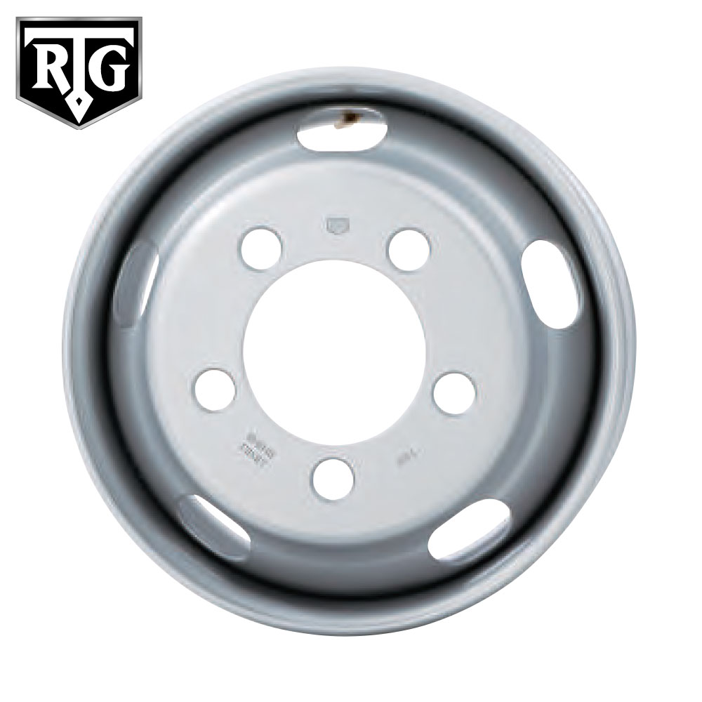 朝日洋行株式会社 RTG トラック&バス用 フロント/リア兼用 スチール ホイール 5.25x17.5 キャンター用 5穴/208 シルバーペイント 115mm