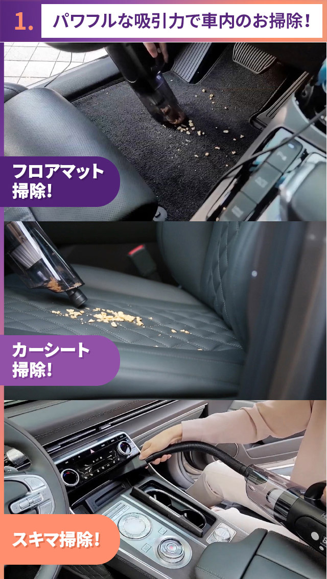 Homebox 4in1 空気圧チェック タイヤ ハンディクリーナー 車 空気入れ カークリーナー