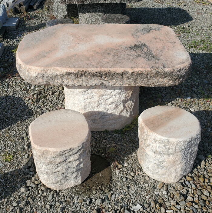 楽天市場】天然石4人掛けテーブルセット(紺色系）イス4個付き天然石で