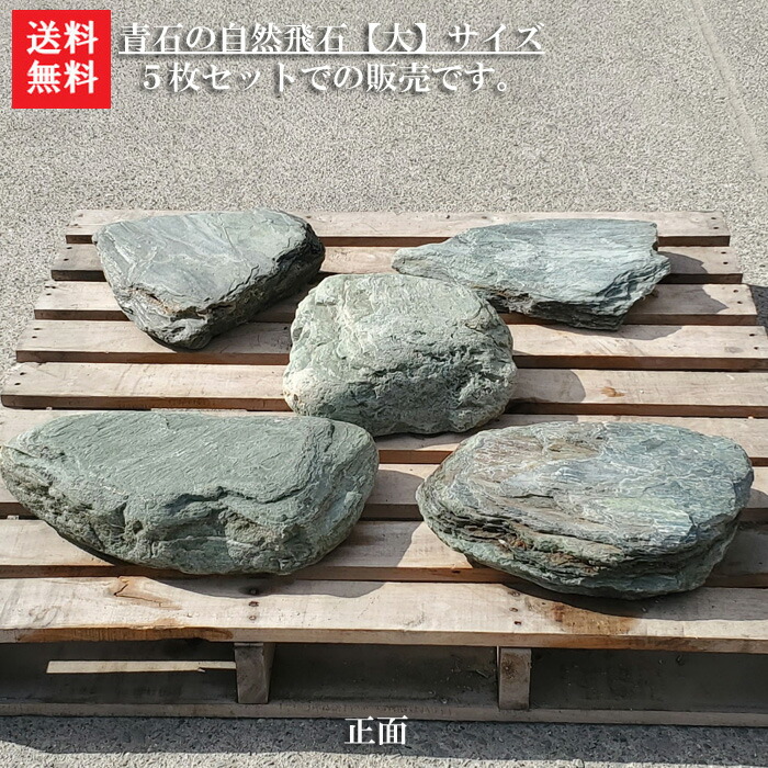 【送料無料】【代引不可】【飛び石】 青石の自然飛石５枚セット【大】 青石を使った自然飛石です＾＾ 自然石のよさをお楽しみ下さい。 【ガーデニング資材】【飛石】【青石】