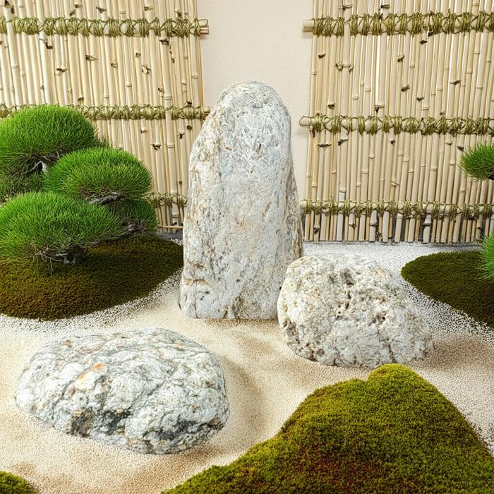 楽天市場】【送料無料】【自然の美を庭に】阿波の白青石3石SET【庭石