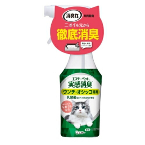 実感消臭スプレー 猫用 本体 フレッシュグリーンの香り 270ml / エステーペット 消臭力 共同開発