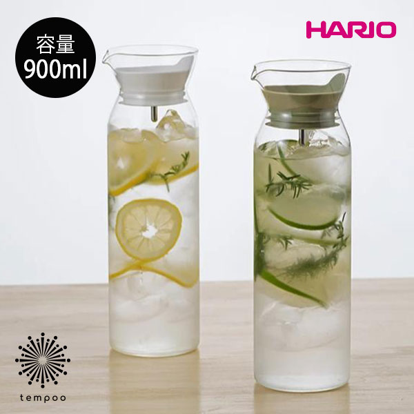 Hario ウォーターピッチャー 900ml ハリオ 耐熱ガラス カラフェ ジャグ ポット 熱湯 食洗機 茶葉 緑茶 紅茶 サングリア フレーバーウォーター デトックスウォーター シンプル スリム おしゃれ ホット アイス ティー 水 ギフト プレゼント Tempoo 豪奢な