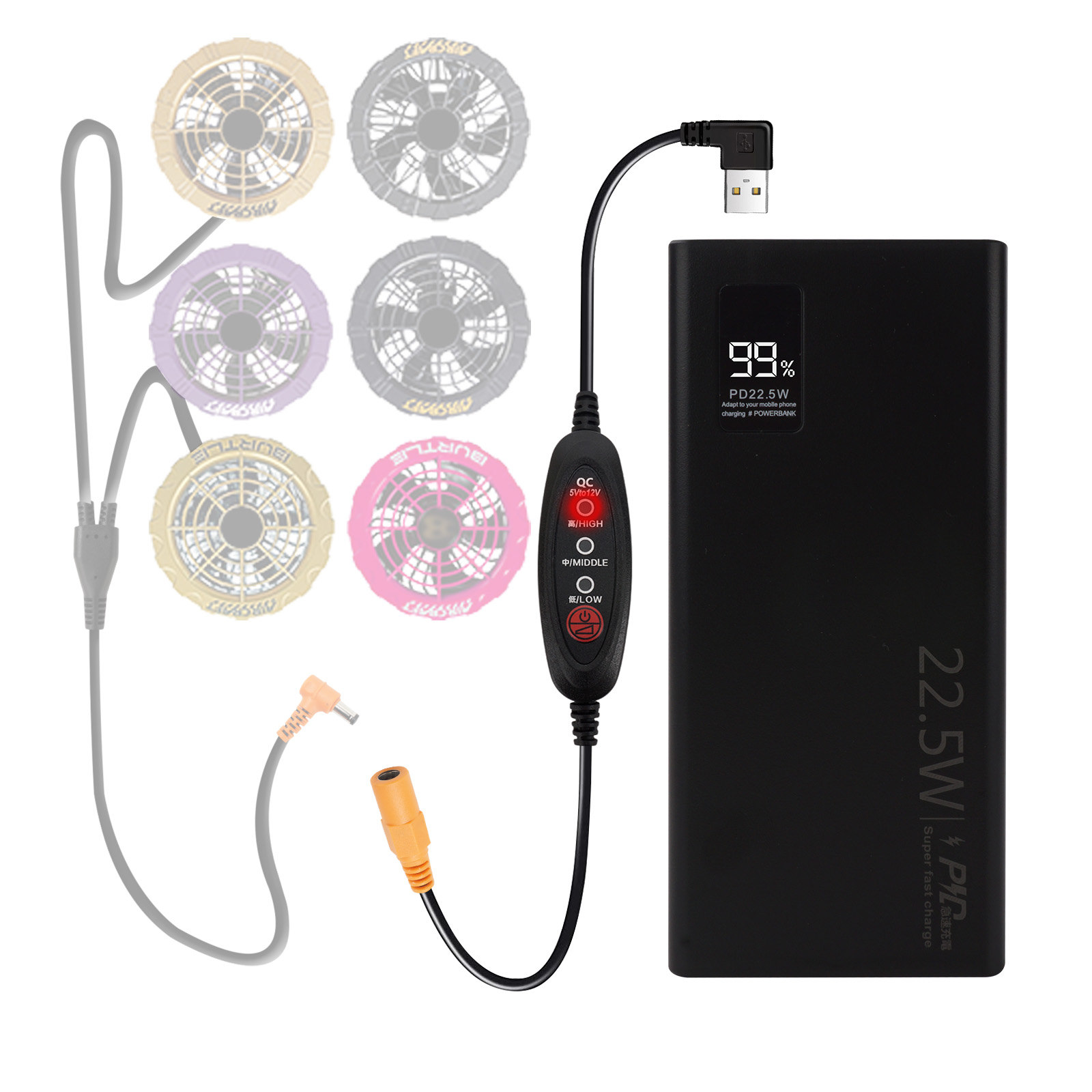 空調服バッテリー BURTLE バートル 楽天市場】空調作業服 バートル Burtle 10000mAh AC180に接続