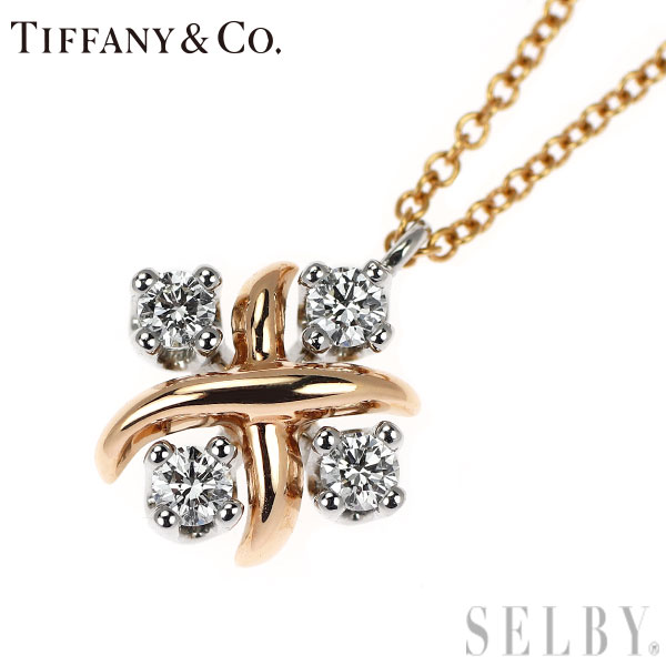 美品　Tiffany & Co. シルバーダイヤモンドネックレス Tiffanyティファニー シルバーダイヤモンドネックレス Mサイズ