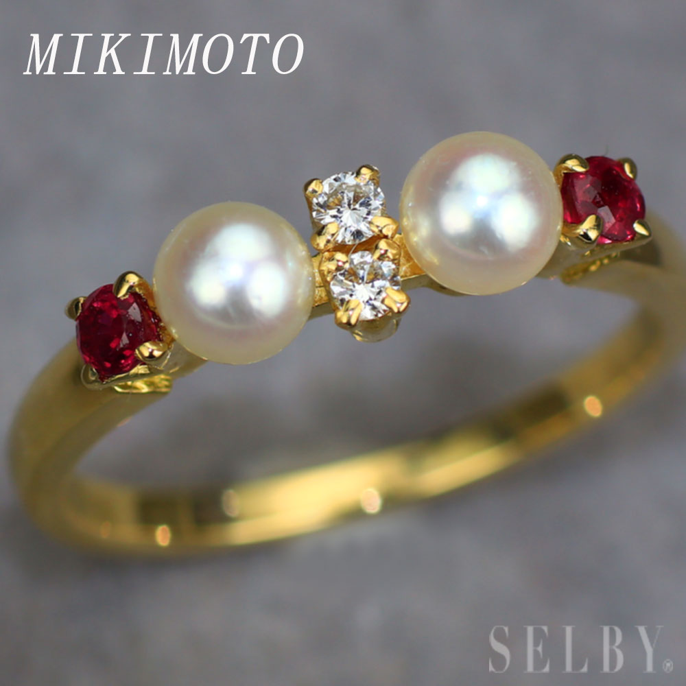 MIKIMOTOマベパールリング 　k18 MIKIMOTO ミキモト ベビーパール リング 4.1mm 9号 K18YG SA