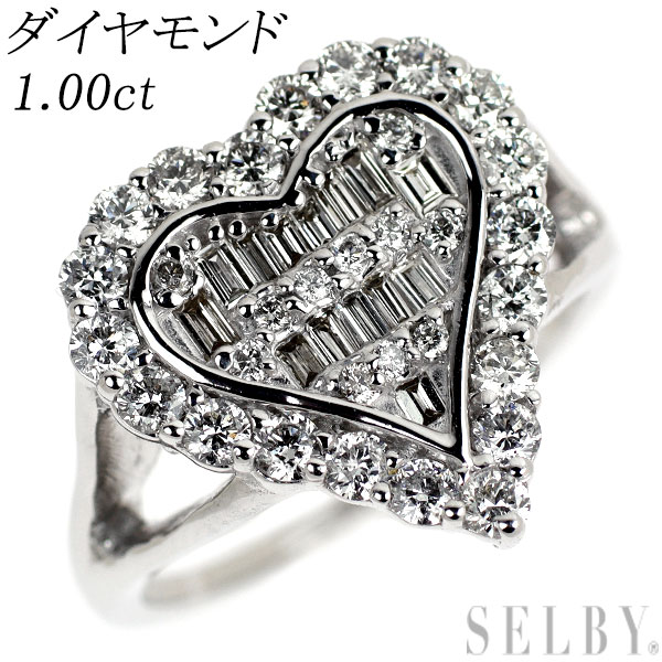 【中古】 K18WG ダイヤモンド リング 1.00ct ハート SELBY 送料サービス 133,875円