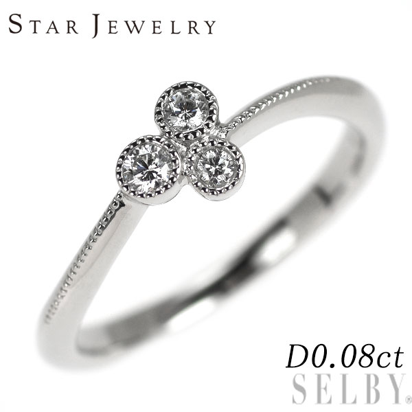 【中古】 スタージュエリー Pt950 ダイヤモンド リング 0.08ct SELBY 送料サービス STAR JEWELRY
