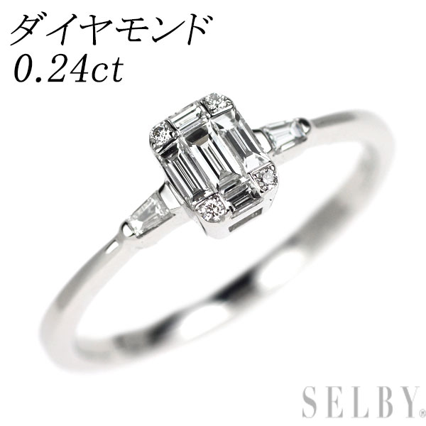 【中古】 K18WG ダイヤモンド リング 0.24ct SELBY 送料サービス