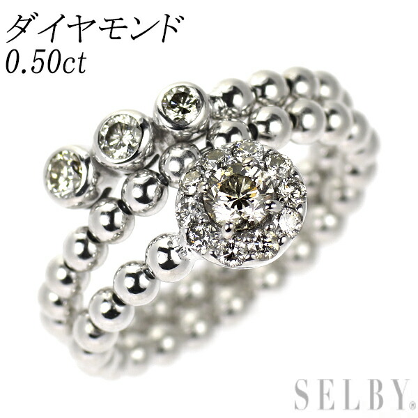 【中古】 K18WG ダイヤモンド リング 0.50ct SELBY 送料サービス