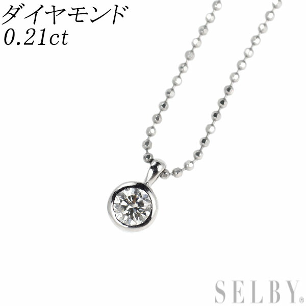 【中古】 Pt900/ Pt850 ダイヤモンド ペンダントネックレス 0.21ct SELBY 送料サービス