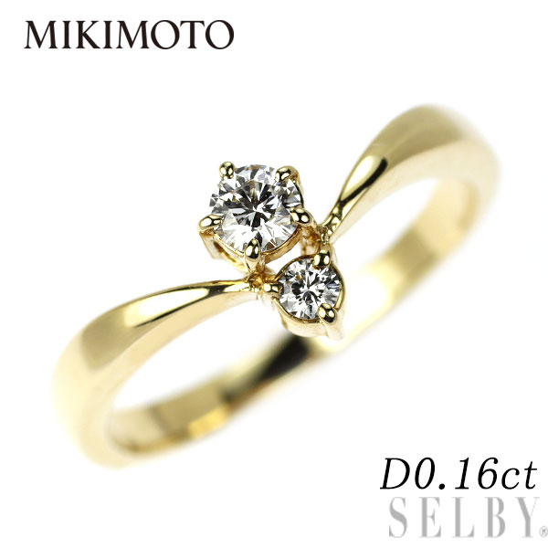 【中古】 ミキモト K18YG ダイヤモンド リング 0.16ct SELBY 送料サービス MIKIMOTO