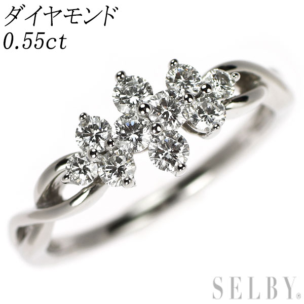 【中古】 Pt950 ダイヤモンド リング 0.55ct SELBY 送料サービス