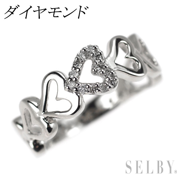 【中古】 K10WG ダイヤモンド リング ハート ピンキー SELBY 送料サービス