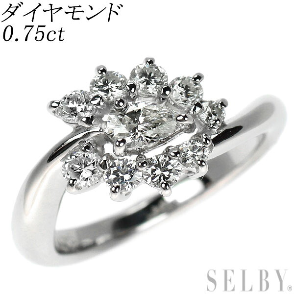 【中古】 Pt900 ダイヤモンド リング 0.75ct SELBY 送料サービス