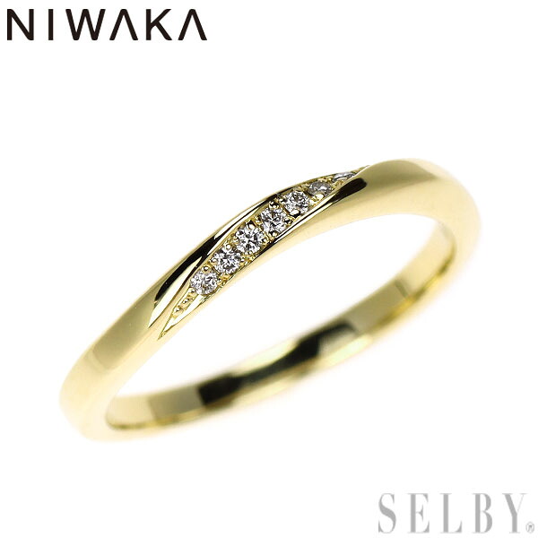 【中古】 俄 K18YG ダイヤモンド リング 朝葉 SELBY 送料サービス