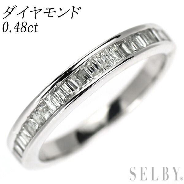 【中古】 K18WG ダイヤモンド リング 0.48ct ハーフエタニティ SELBY 送料サービス