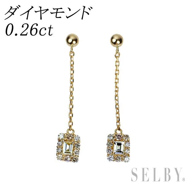 【中古】 K18YG ダイヤモンド ピアス 0.26ct SELBY 送料サービス