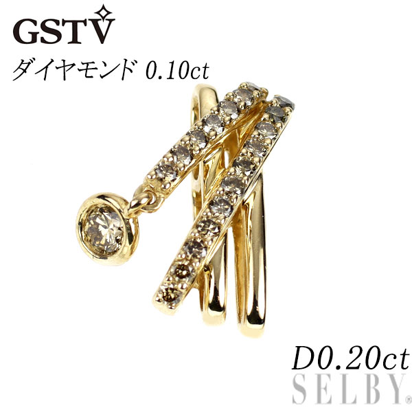 【中古】 GSTV K18YG ダイヤモンド ペンダントトップ 0.10ct D0.20ct SELBY 送料サービス｜SELBY
