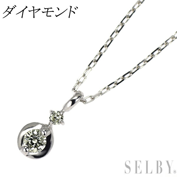 【中古】 K10WG ダイヤモンド ペンダントネックレス SELBY 送料サービス