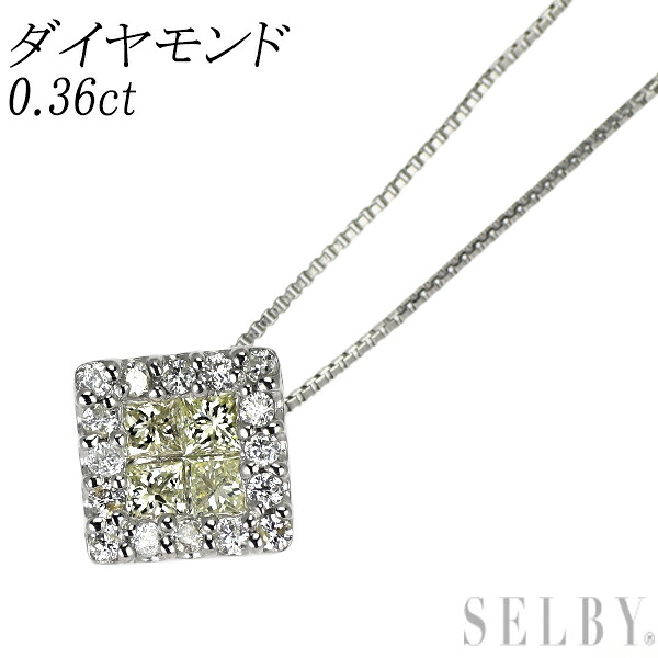 【中古】 Pt900/ Pt850 ダイヤモンド ペンダントネックレス 0.36ct SELBY 送料サービス