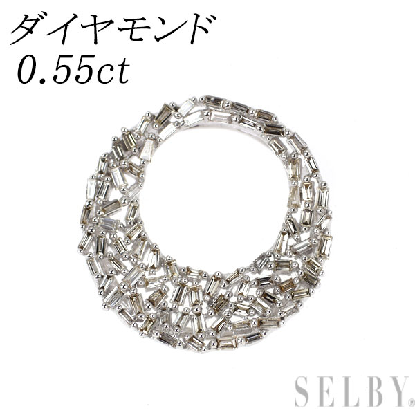 【中古】 K18WG ダイヤモンド ペンダントトップ 0.55ct SELBY 送料サービス