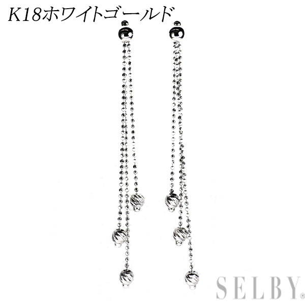 【中古】 K18WG デザイン ピアス SELBY 送料サービス