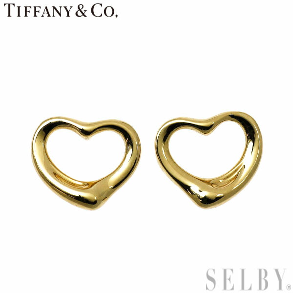 【中古】 ティファニー K18YG ピアス オープンハート SELBY 送料サービス Tiffany