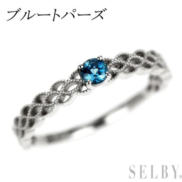 【中古】 K10WG ブルー トパーズ リング SELBY 送料サービス
