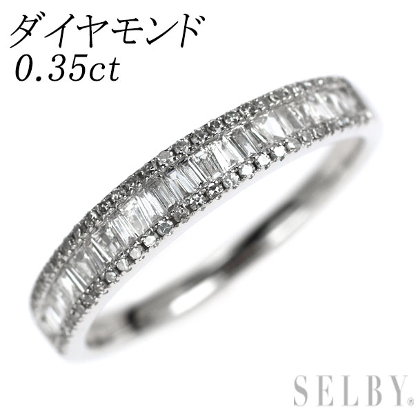 【中古】 K18WG テーバーバケット/シングルカット ダイヤモンド リング 0.35ct ハーフエタニティ SELBY 送料サービス