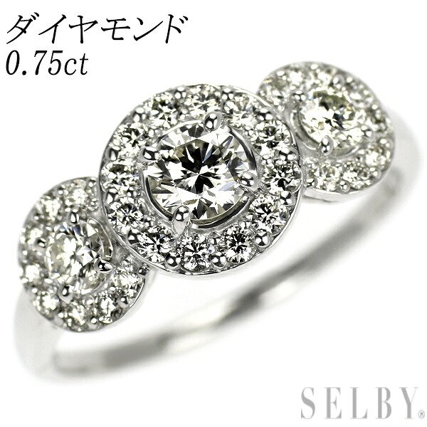 【中古】 Pt950 ダイヤモンド リング 0.75ct SELBY 送料サービス