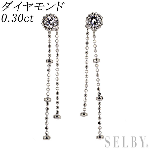 【中古】 K18WG ダイヤモンド ピアス 0.30ct 2Way SELBY 送料サービス