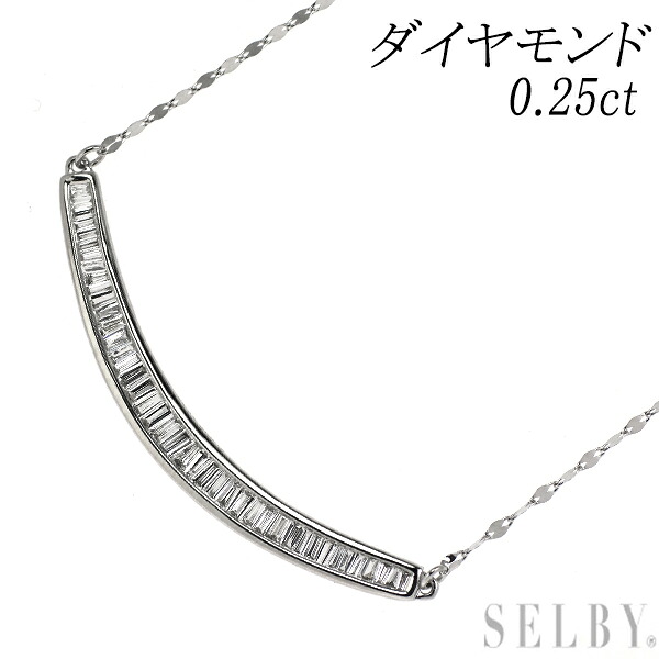 【中古】 K18WG ダイヤモンド ペンダントネックレス 0.25ct SELBY 送料サービス