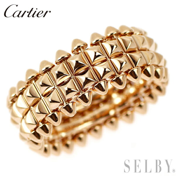 【中古】 カルティエ K18PG リング クラッシュドゥカルティエ ダブル 56号 SELBY 送料サービス Cartier
