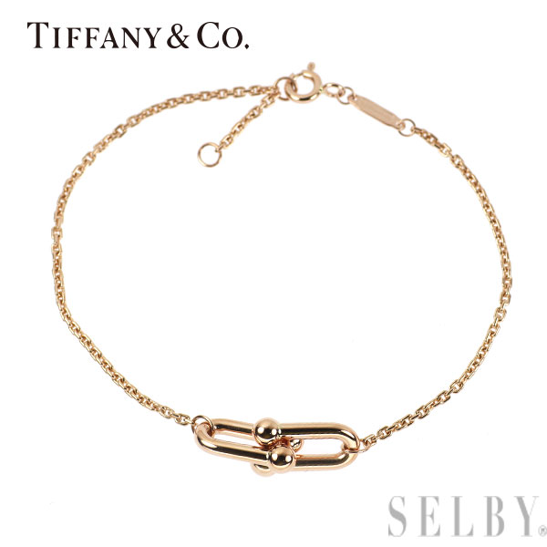 【中古】 ティファニー K18PG ブレスレット ハードウェア ダブル リンク SELBY 送料サービス Tiffany
