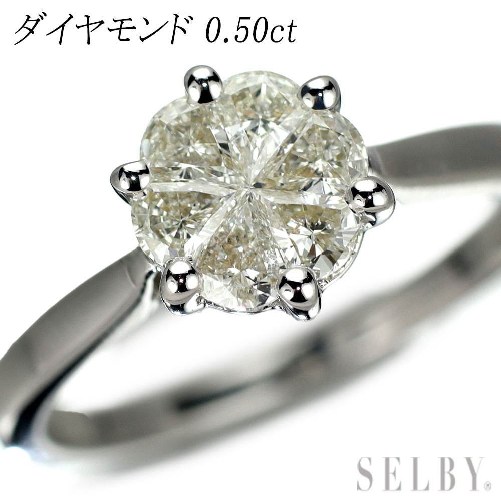 【中古】 K18WG ダイヤモンド リング 0.50ct SELBY 送料サービス
