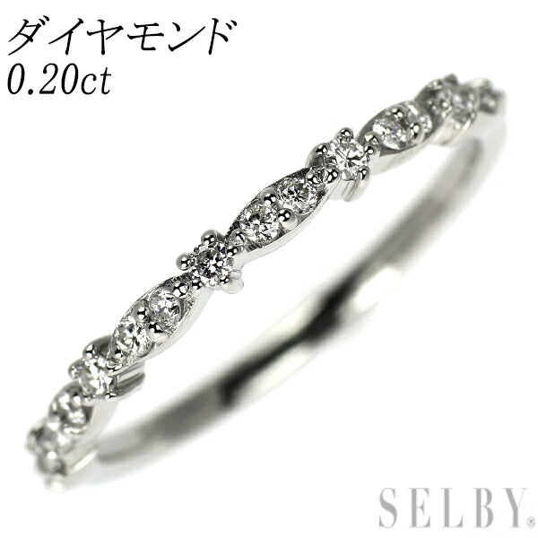 【中古】 Pt900 ダイヤモンド リング 0.20ct ハーフエタニティ SELBY 送料サービス