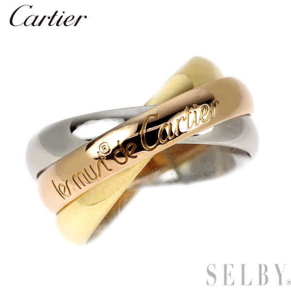 【中古】 カルティエ K18YG/WG/PG リング トリニティ 48号 SELBY 送料サービス Cartier