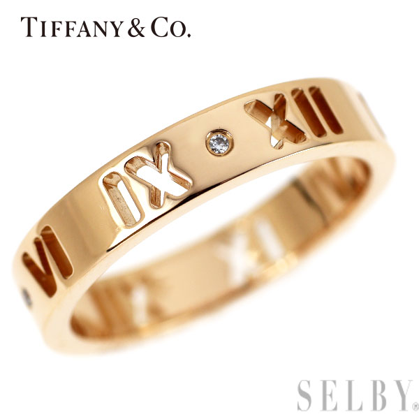 【中古】 ティファニー K18PG ダイヤモンド リング ピアスドアトラス SELBY 送料サービス Tiffany