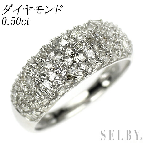 【中古】 K18WG ダイヤモンド リング 0.50ct SELBY 送料サービス